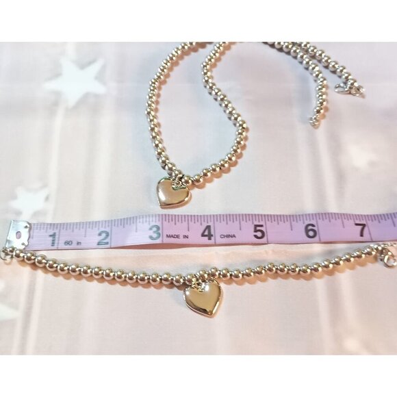 ✨ Stainless Steel Beaded Necklace & Bracelet Set 2-Piece Minimalist Jewelry NEW - Picture 5 of 7